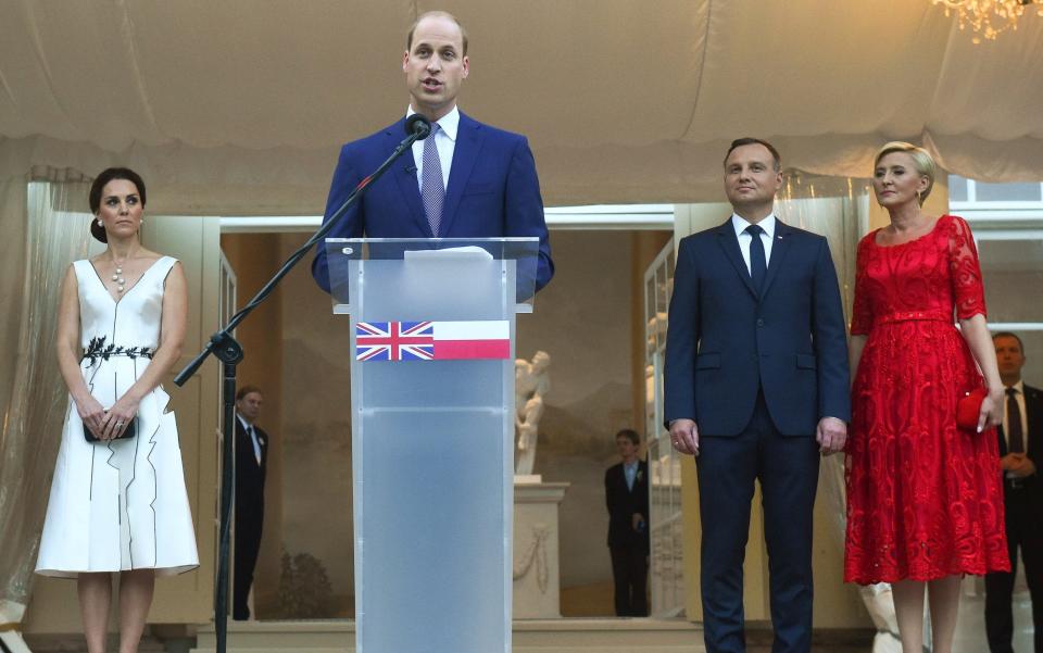 Prince William gave a speech paying tribute to Polish-British ties - Credit: PAP