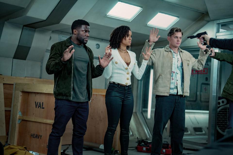 kevin hart as cyrus, billy magnussen as magnus and gugu mbatha raw as abby in lift