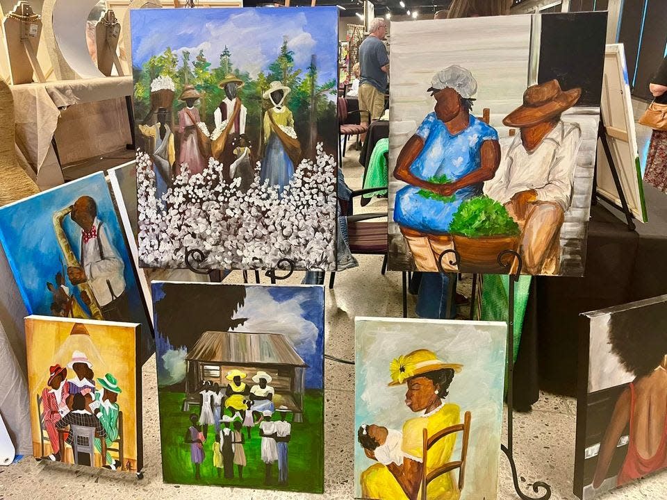 Theresa Cates' paintings at Art on the Border in Fort Smith on July 22-23, 2022.