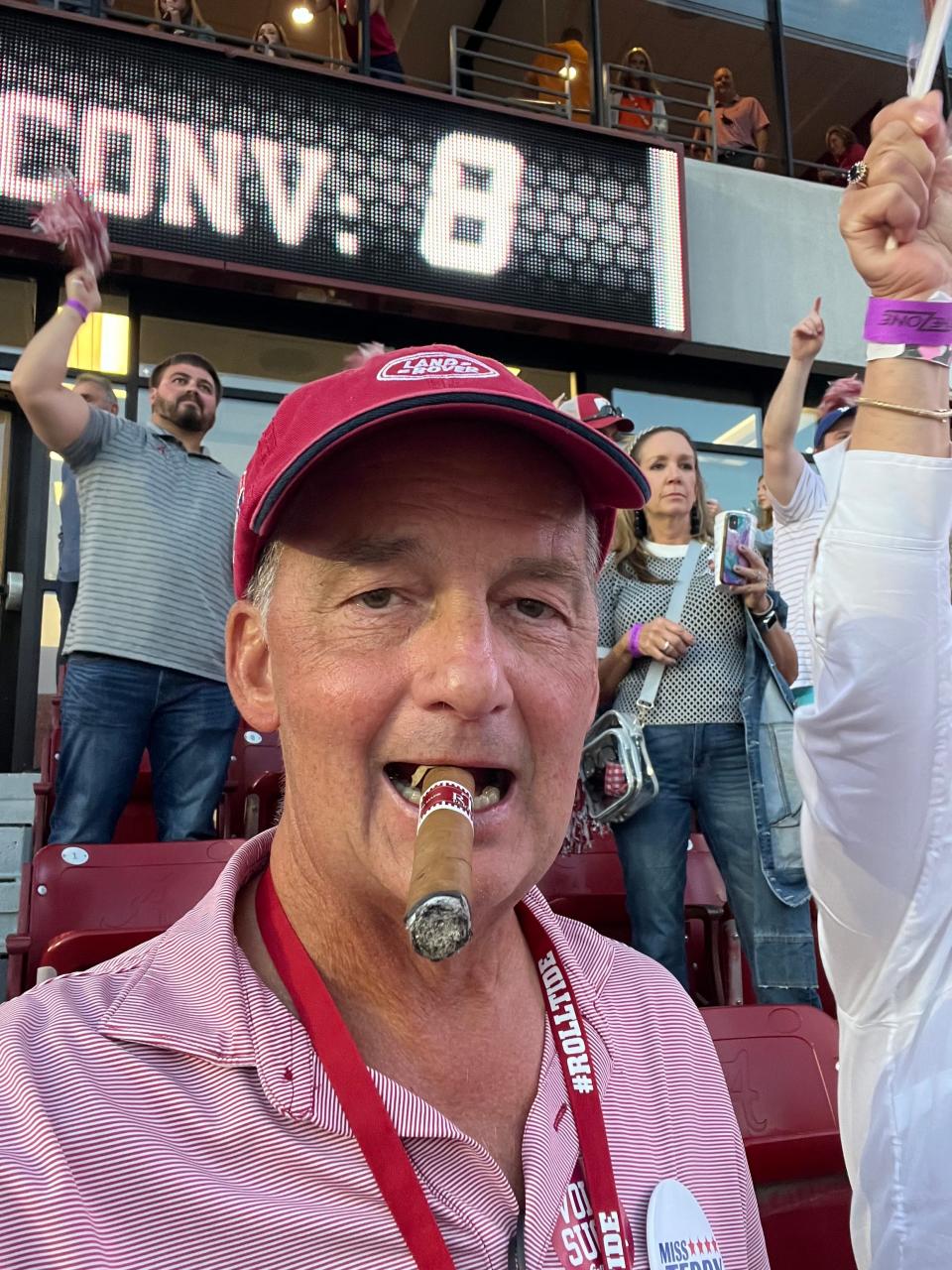 Alabama fan Roger Myers at the Tennessee game in October 2023.