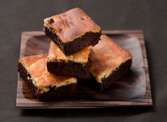 <strong>Get the <a href="http://www.huffingtonpost.com/2011/10/27/cheesecake-marbled-browni_n_1056803.html" target="_hplink">Cheesecake Marbled Brownies recipe</a></strong>