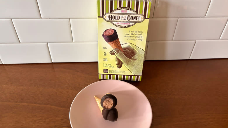 Trader Joe's chocolate ice cream cone