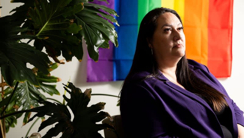 Destiny Garcia, executive director of Clean Slate Utah, poses for a portrait at Utah Support Advocates for Recovery Awareness, the location where Clean Slate offers weekly fingerprinting clinics, in Salt Lake City on Thursday, Feb. 29, 2024.