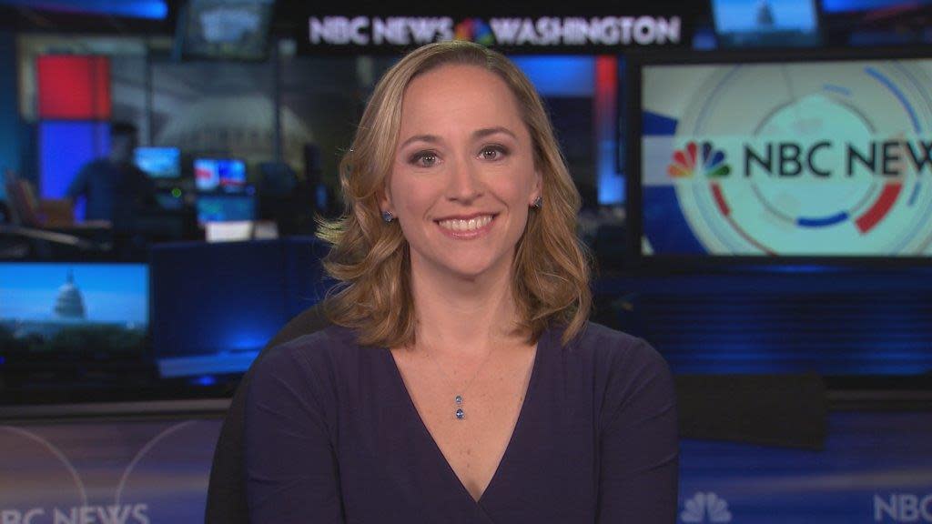 NBC correspondent Courtney Kube on set in Washington, D.C.