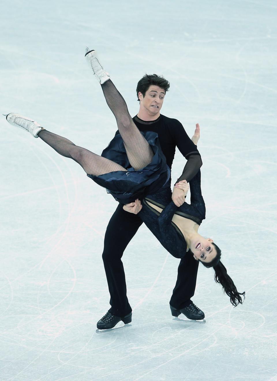 SOCHI, RUSSIA - DECEMBER 08: Tessa Virtue and Scott Moir of Canada perform in the Ice Dance Free Dance during the Grand Prix of Figure Skating Final 2012 at the Iceberg Skating Palace on December 8, 2012 in Sochi, Russia. (Photo by Julian Finney/Getty Images)