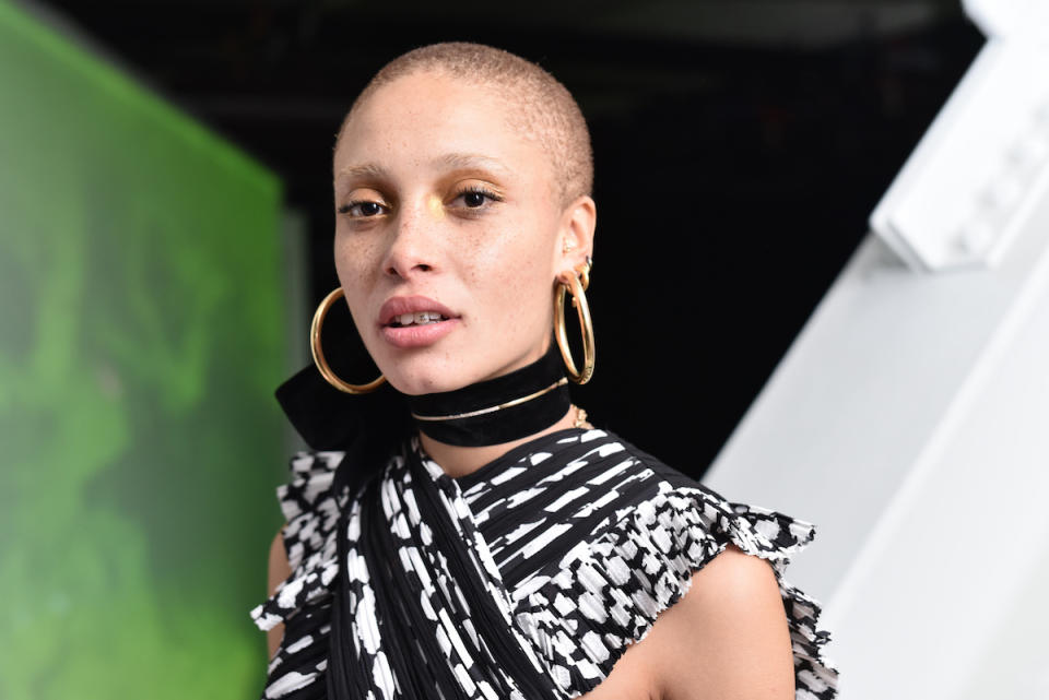 <p>The model wears Jennifer Fisher Samira Hoop earrings at the F is for Fendi Launch Party in New York. (Photo: Jared Siskin/Patrick McMullan via Getty Images) </p>