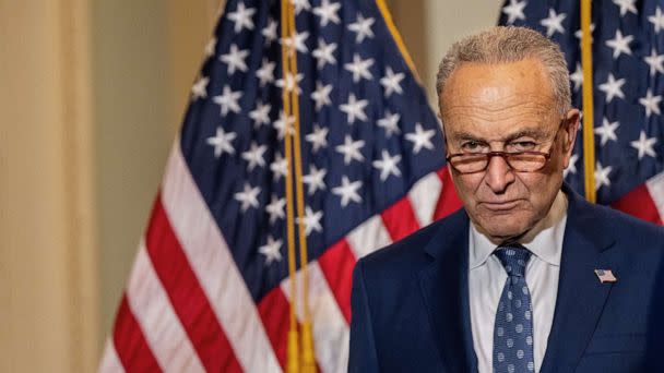 PHOTO: Sen. Majority Leader Chuck Schumer during a news conference, June 22, 2022, in Washington, D.C. (Brandon Bell/Getty Images, FILE)