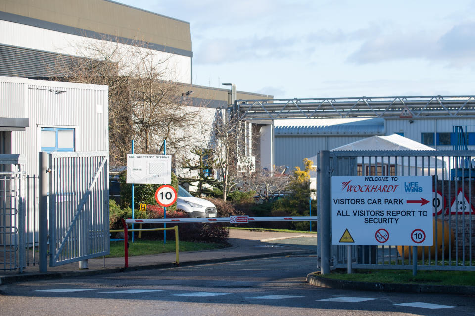 The Wockhardt pharmaceutical manufacturing facility on Wrexham Industrial Estate in North Wales, where emergency teams were called out to protect supplies of the Oxford/AstraZeneca coronavirus vaccine following flooding from the heavy rainfall caused by Storm Christoph. Picture date: Thursday January 21, 2021.