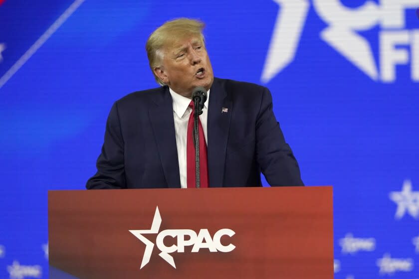 Former President Donald Trump, speaks at the Conservative Political Action Conference (CPAC) Saturday
