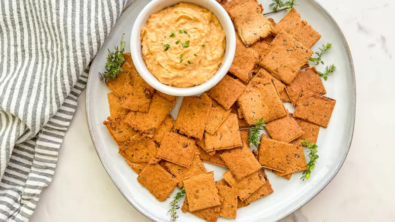 Gluten-Free Garlic and Herb Crackers