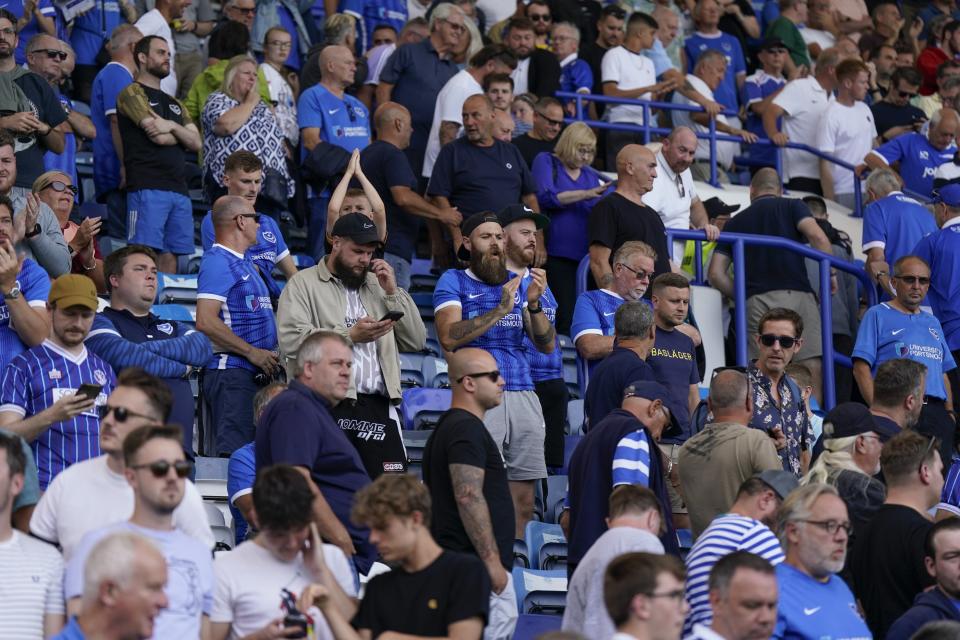 Pompey fans take in the atmosphere at Fratton Park (Photo: Jason Brown/ProSportsImages)