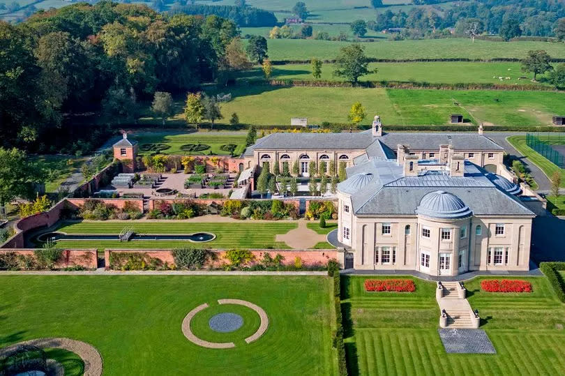 aerial view of country house