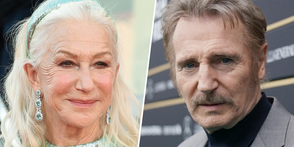 Helen Mirren, left, and Liam Neeson, right. (Getty Images)
