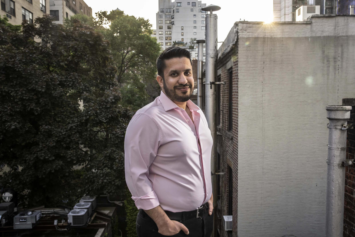Raunaq Singh, the chief executive of Roam, a startup founded in September that lists homes with assumable low-rate loans and assists buyers through the process, on the roof of his apartment building, in New York, May 8, 2024. (Dave Sanders/The New York Times)