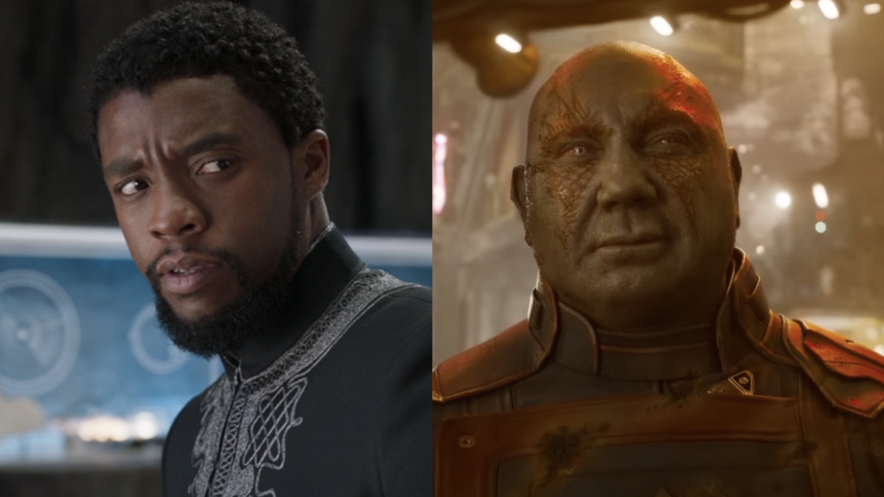  T'Challa and Drax side by side. 