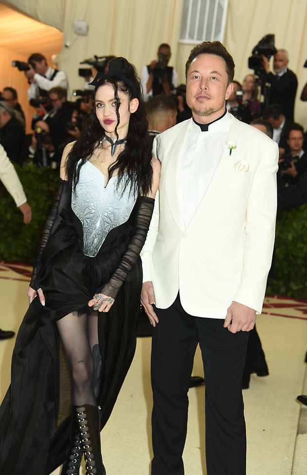 Grimes and Elon Musk at the Met Gala in 2018