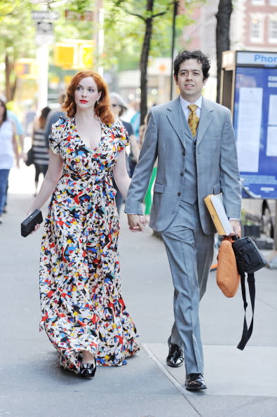 Christina Hendricks con su esposo Geoffrey Arend - Getty Images