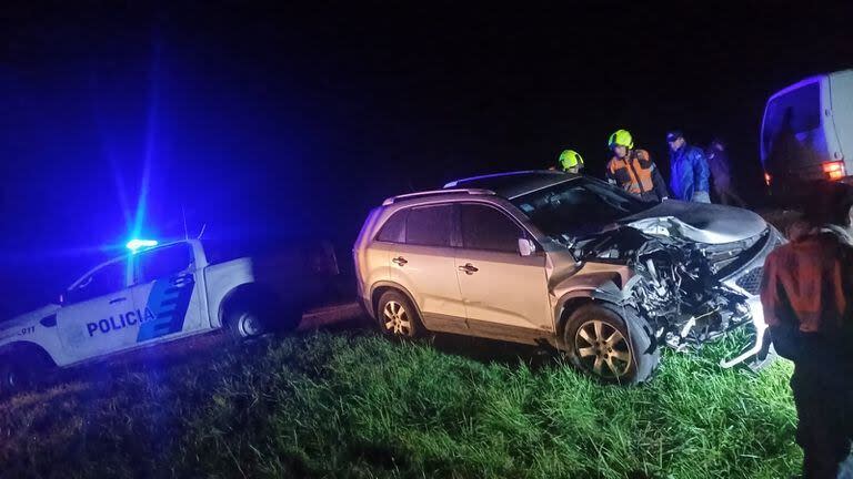 El auto en el que iba el actor Roly Serrano.