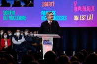 <p>Pendant le meeting de Jean-Luc Mélenchon à la Défense, le 5 décembre 2021.</p>