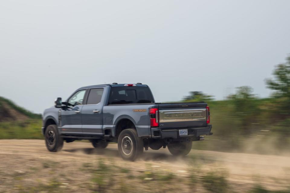 2023 ford f250 super duty driving in dirt