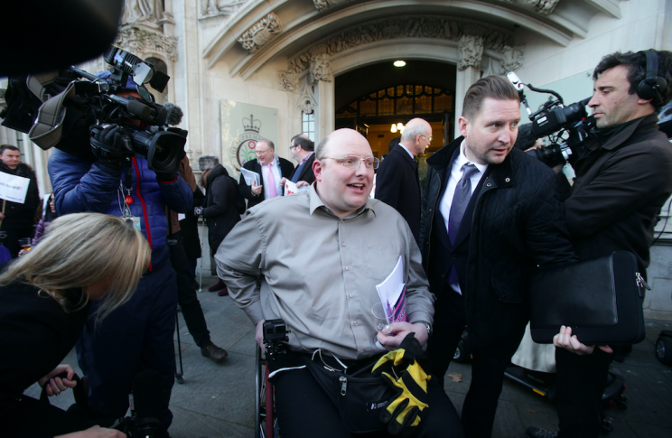 Success: Doug Paulley celebrated the partial victory outside the Supreme Court today (PA)