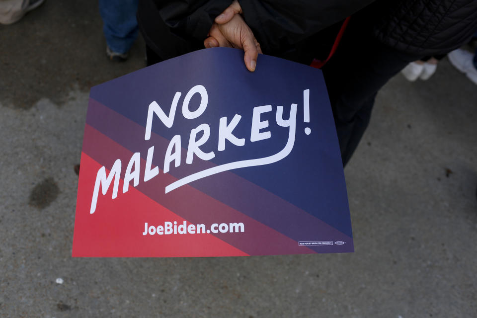 A sign in support of Joe Biden