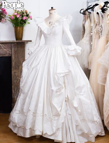 <p>Lauren Fleishman</p> Elizabeth Emanuel's recreation of Princess Diana's spare wedding dress, photographed on March 7, 2024