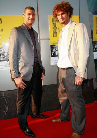 <p>Charles Eshelman/FilmMagic</p> Brook Lopez and Robin Lopez arrive at the premiere of "Gunnin' for That #1 Spot" on June 25, 2008 in New York City.