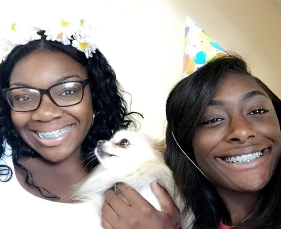 Alontia Moore (left) and Lauren Smith-Fields at a birthday party.