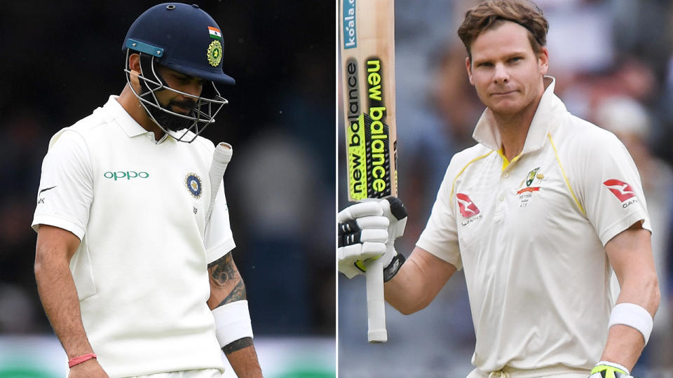 Virat Kohli has handed the No.1 spot back to Steve Smith. Image: Getty