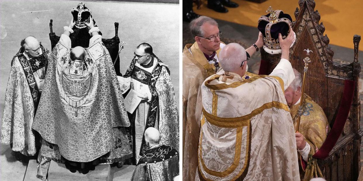 queen elizabeth versus king charles coronation photos