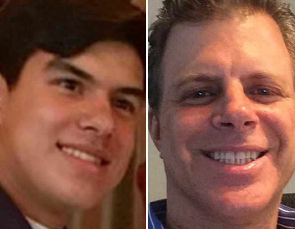 Daniel Anderl, left, the son of a federal judge in New Jersey, and Marc Angelucci, a California lawyer, were killed when a gunman dressed as a deliveryman shot them point-blank when they answered the doors of their respective homes. / Credit: Esther Salas/Marc Angelucci/Facebook