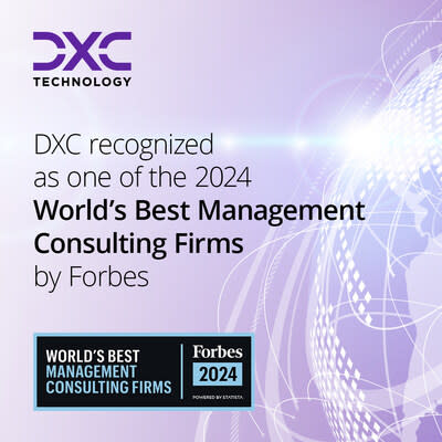 DXC recognized as one of the 2024 World’s Best Management Consulting Firms by Forbes. (CNW Group/DXC Technology Company)