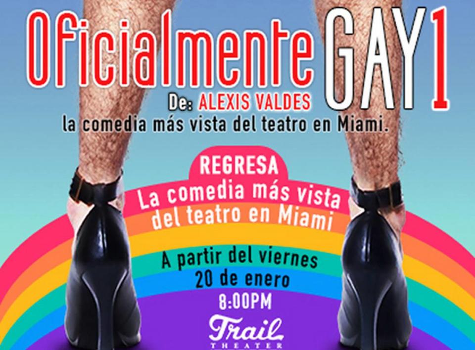 “Oficialmente gay” la comedia más vista de Miami en el Teatro Trail. Cortesía