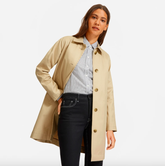 Everlane's new rain coat is an eco-friendly rainy day option