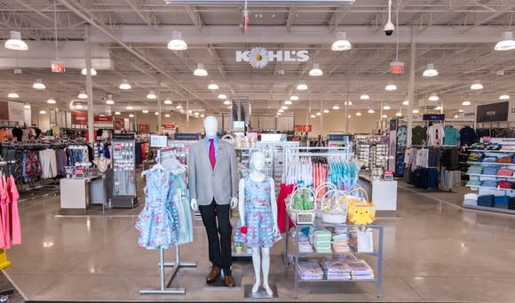 Bright, colorful entry of Kohl's smaller format store.