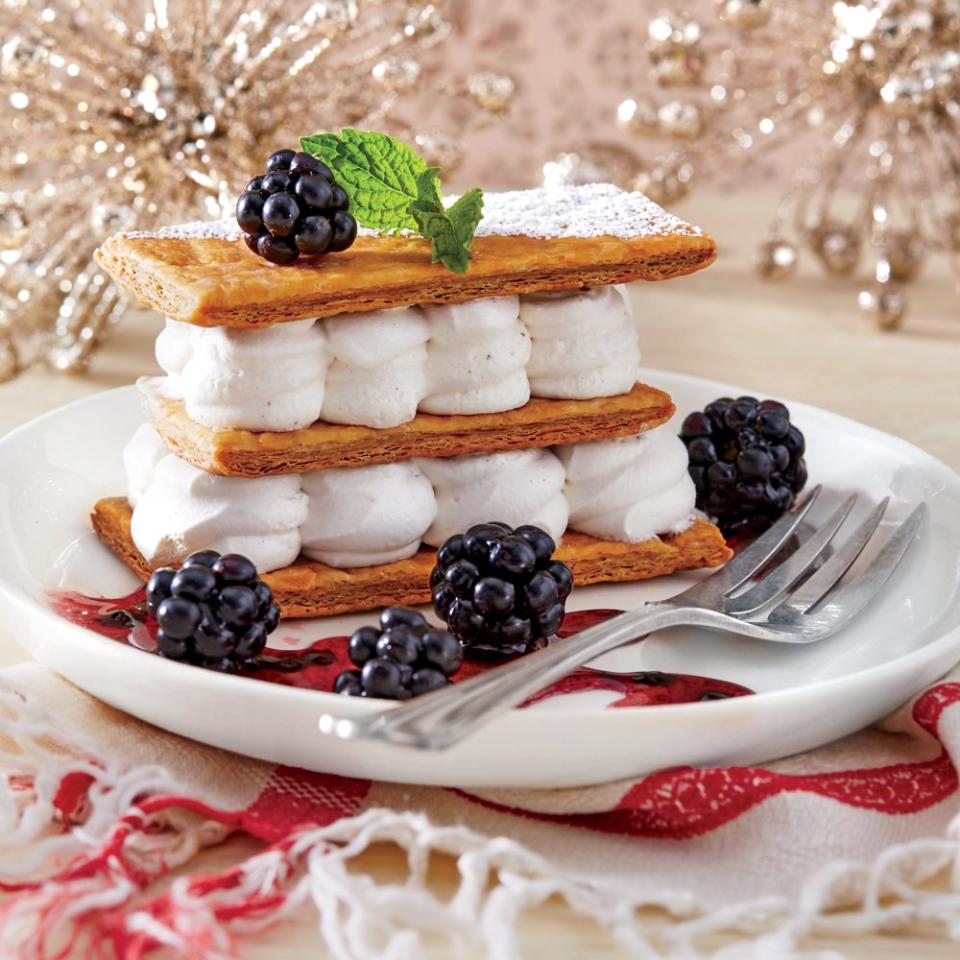 Layered Eggnog Cream with Puff Pastry