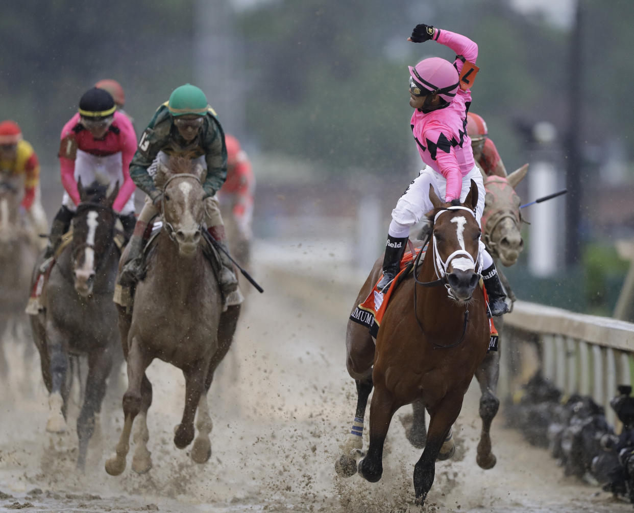 Country House, the second horse to cross the finish line, was declared winner of the Kentucky Derby. (ASSOCIATED PRESS)