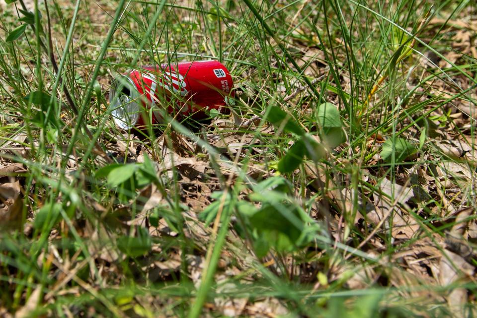 Litter lies on Bemis Cemetery Road on Wednesday, Jun. 7, 2023.