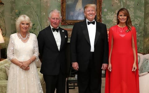 Prince Charles and President Trump with the Duchess of Cornwall and First Lady Melania Trump - Credit: REUTERS