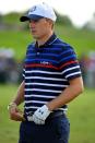 Sep 29, 2016; Chaska, MN, USA; Jordan Spieth of the United States during a practice round for the 41st Ryder Cup at Hazeltine National Golf Club. Mandatory Credit: John David Mercer-USA TODAY Sports