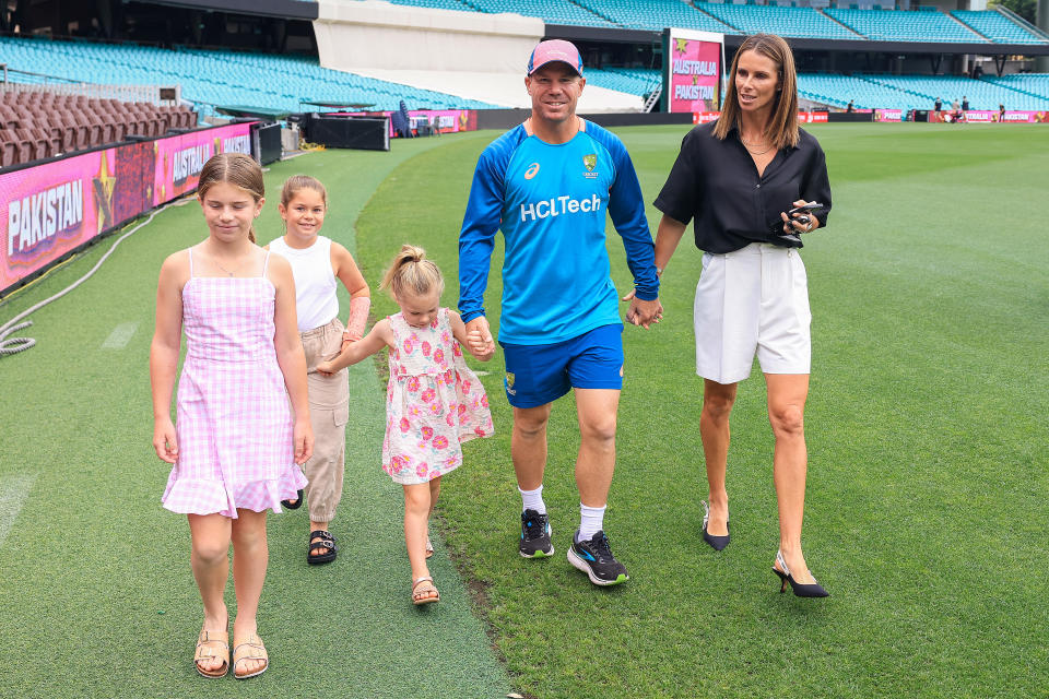 David Warner with his family.