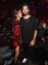 <p>The <em>Empire</em> star couldn’t wipe the smile off his face as he posed with the stunning actress, who showed up to support Smollett at the release party for his debut album “Sum Of My Music” on Thrusday night in Hollywood. (Photo: Jerritt Clark/Getty Images) </p>