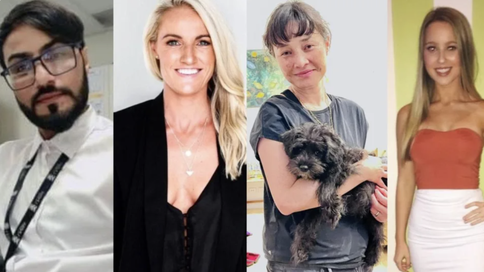 Faraz Ahmed Tahir, Ashlee Good, Jade Young and Dawn Singleton, who were all killed in the Bondi Junction Westfield attack.