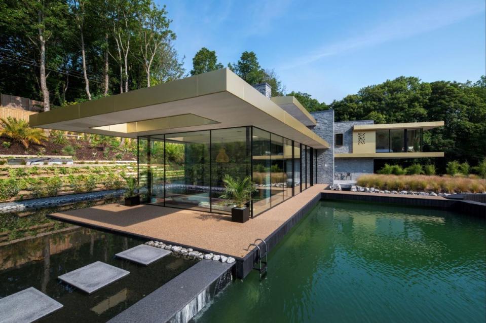 modern house in exeter outdoors garden natural ponds