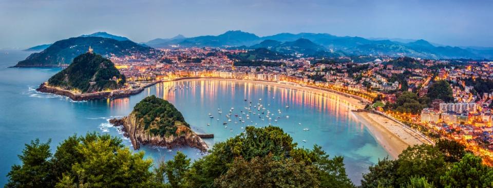 A view of San Sebastian from the top of Monte Igueldo (Getty Images)