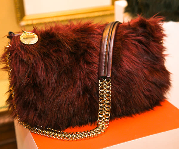 Furry clutches were on display during the presentation in New York ©Rex