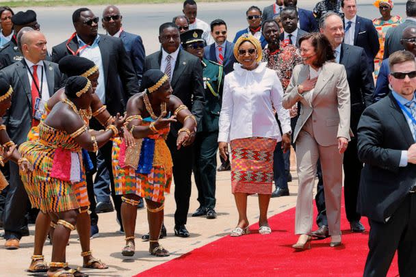 PHOTO: Vice President Kamala Harris arrives at the Kotoka International Airport to begin her trip to Ghana, Tanzania and Zambia, in Accra, Ghana, March 26, 2023. (Francis Kokoroko/Reuters)