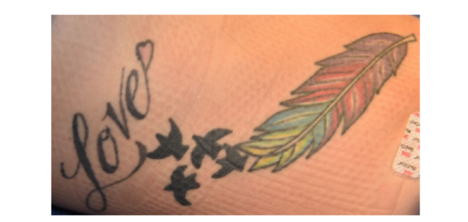 The Kansas City, Kansas Police Department is trying to identify a person who has these tattoos.
