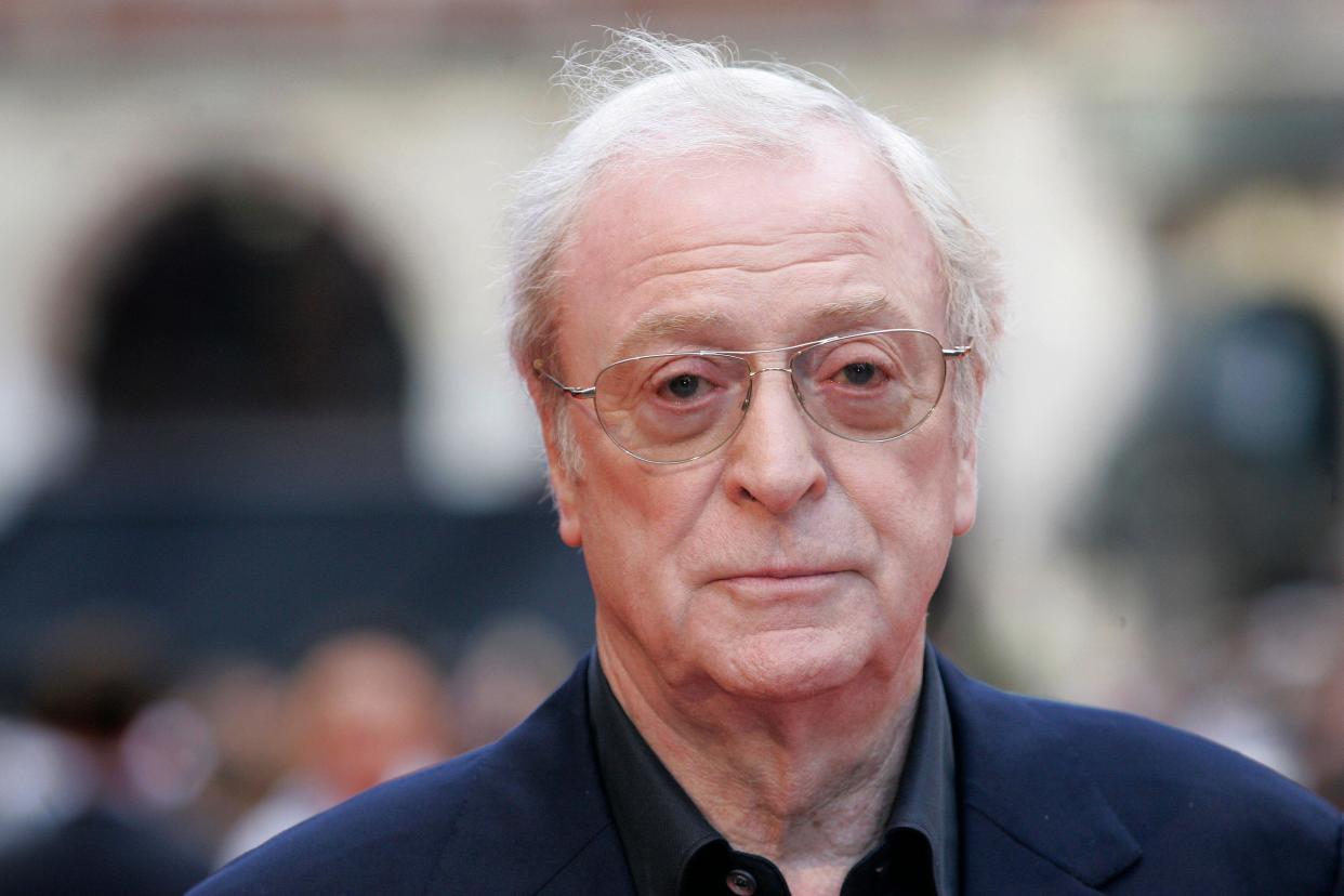 British actor Michael Caine arrives for the European Premiere of 'The Dark Knight', in central London, Monday July 21, 2008. (AP Photo/Joel Ryan)